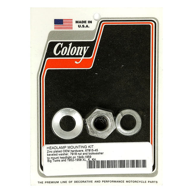 Colony Headlamp Mount Kit. Zinc – 1949–1959 Big Twin; 1952–1958 K; KH; XL…