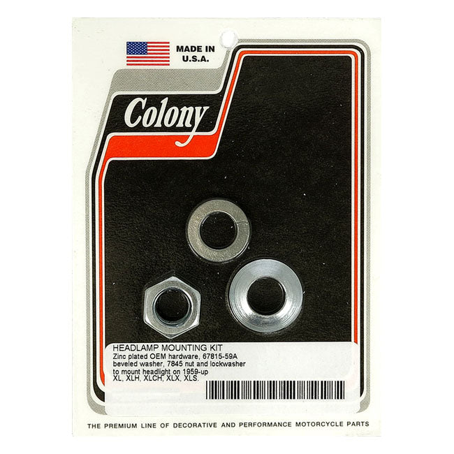 Colony Headlamp Mount Kit. Zinc – 1959–1974 XL Sportster; XLH; Xlch; XLX…