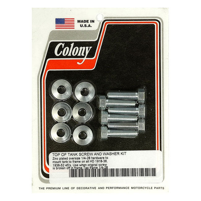 Colony Gas Tank Mount Kit. Zinc Plated. Oversize – 1918-1936 All H-D; 1936-73 45" Flathead…