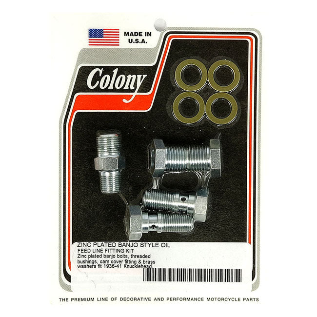 Colony Knuckle Banjo Style Rocker Cover Oil Feed Fittings – 1936–1941 Knucklehead