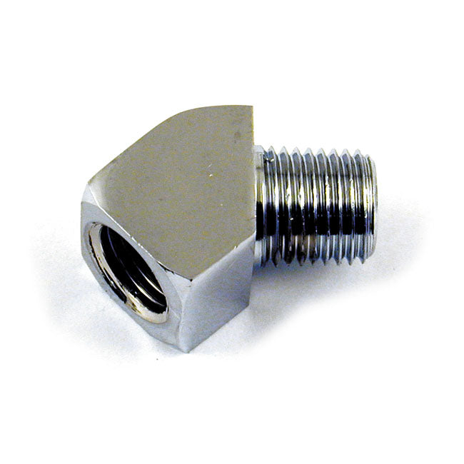 Gardner-Westcott Adapter Oil Line Fitting, 45 Degrees. 1/4" Npt. Chrome