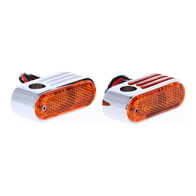 MCS Lango Side Lighters, Turn Signals. Chrome