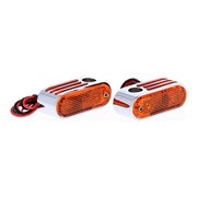 MCS Lango Side Lighters, Turn Signals. Chrome