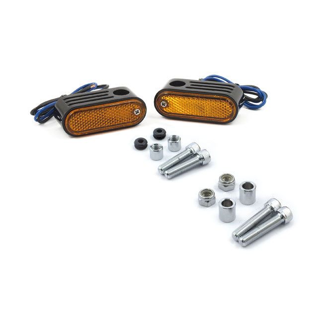 MCS Lango Side Lighters, Turn Signals. Chrome