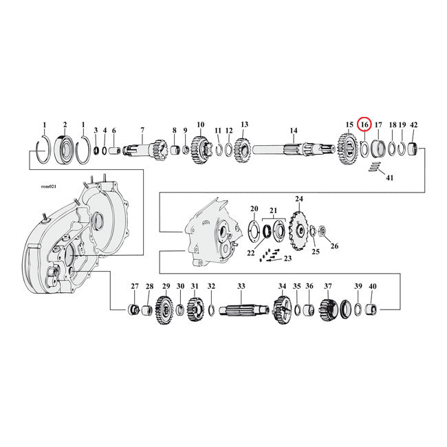 MCS Thrust Washer, Transmission Mainshaft, Right Side .126" – 1952–1956 K; KH; 57-E84 XL Sportster