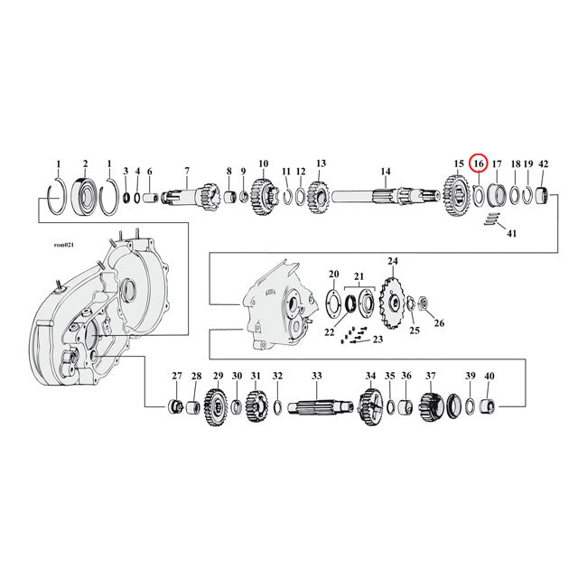 MCS Thrust Washer, Transmission Mainshaft, Right Side .0725" – L1984–1990 4-Speed XL Sportster