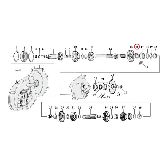 MCS Thrust Washer, Transmission Mainshaft, Right Side .0675" – L1984–1990 4-Speed XL Sportster