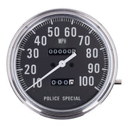 MCS FL Speedometer, ''Police Face'', Black. 1:1 Mph
