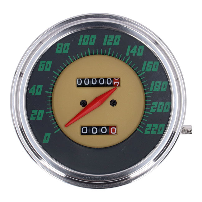 MCS FL Speedometer, ''48-61 Face'', Green. 1:1 Kmh
