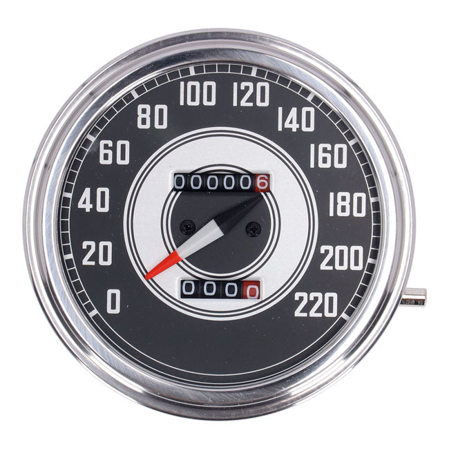 MCS FL Speedometer, ''41-45 Face'', Silver/Black. 2:1 Kmh
