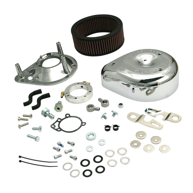 Teardrop Air Cleaner Assembly. Chrome – 1991–2006 XL Sportster with CV…