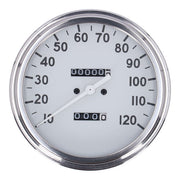 MCS FL Speedometer, ''36-40 Face'', White. 2.24:1 Mph