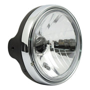 MCS LTD Style 7" H4 Headlamp. Side Mount. Clear Lens. Black