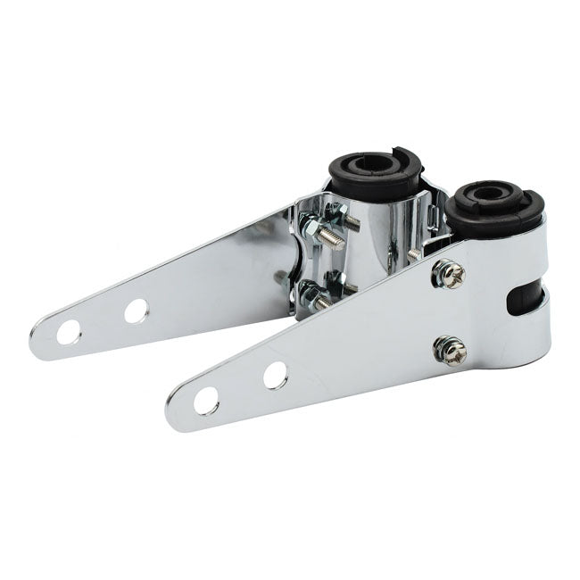 MCS Full-basic Headlamp Bracket Assembly. Chrome. 30-38mm
