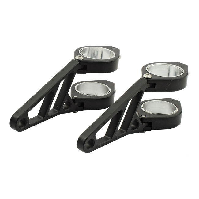 MCS Fingers, Adj. Headlamp Bracket Assembly 38-41 mm. Black – Universal with 1938–1941 mm Fork Tubes
