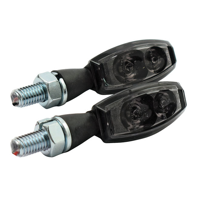 Motorcycle Storehouse Blaze LED Turn Signals Ece. Black With Smoke Lens