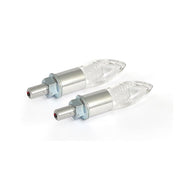 MCS Crystal, LED Turn Signal Set. Silver Stem – Universal