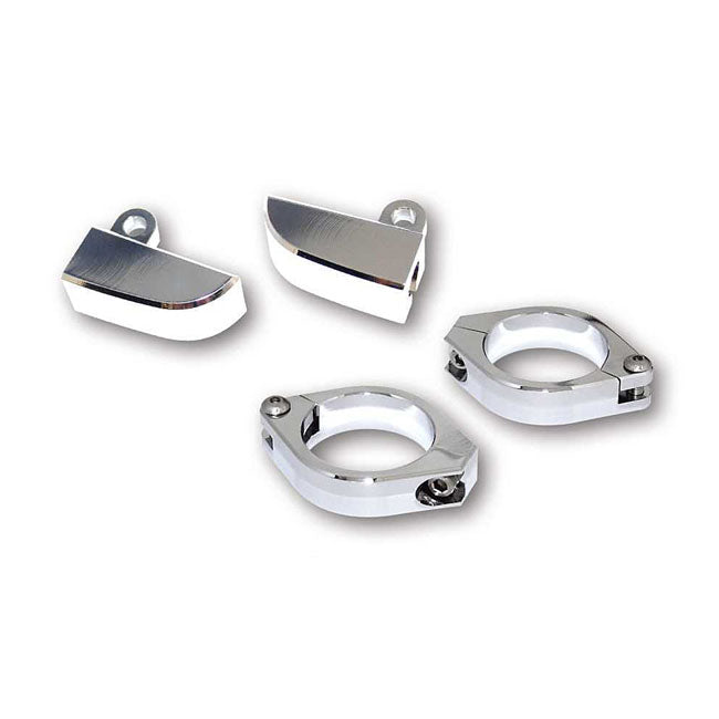 MCS Paco, Turn Signal Fork Mount Kit. 35-37mm. Chrome – Universal
