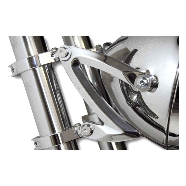 Motorcycle Storehouse Headlamp Bracket Z-Style Chrome for Fork Tubes Of 35-37mm Diameter