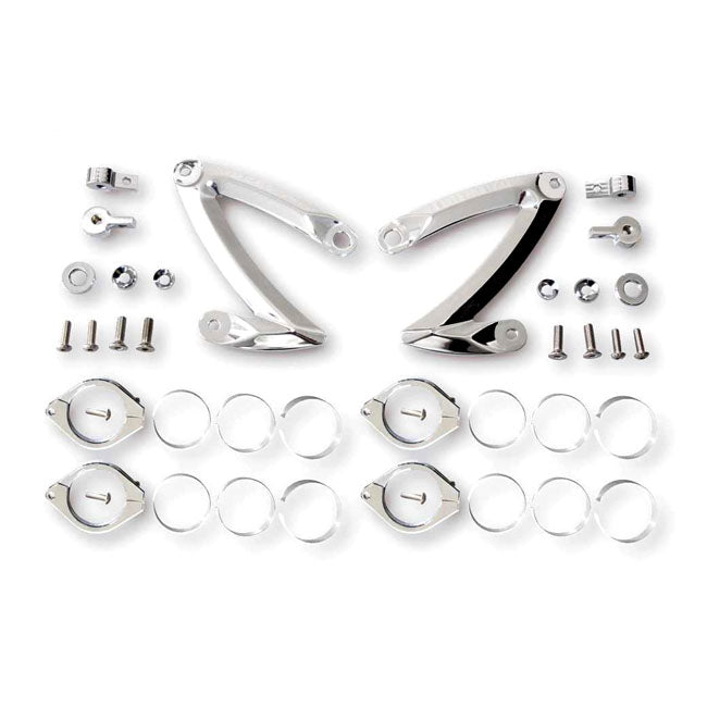 Motorcycle Storehouse Headlamp Bracket Z-Style Chrome for Fork Tubes Of 35-37mm Diameter