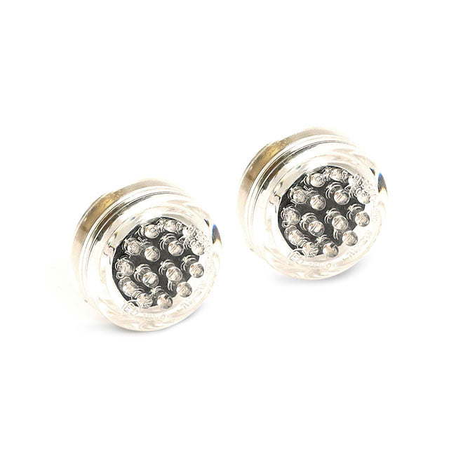 MCS Micro Disc, LED Turn Signals. Black. Clear Lens