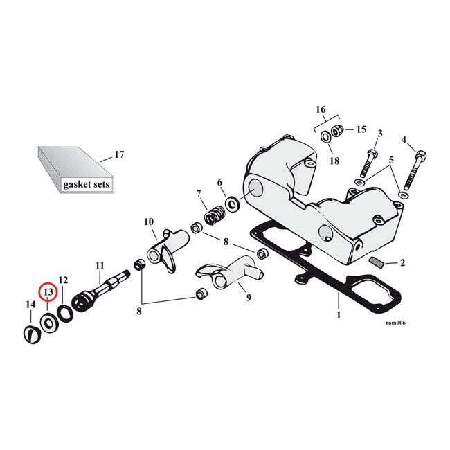 MCS Washer, Rocker Shaft – 1973–1981 XL Sportster; XLS