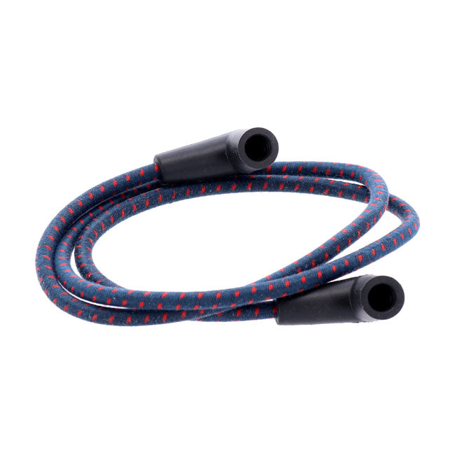 MCS Universal 40" Spark Plug Wire Set. Cotton Cloth Blue/Red – Universal with Pre-1999 Style Coil