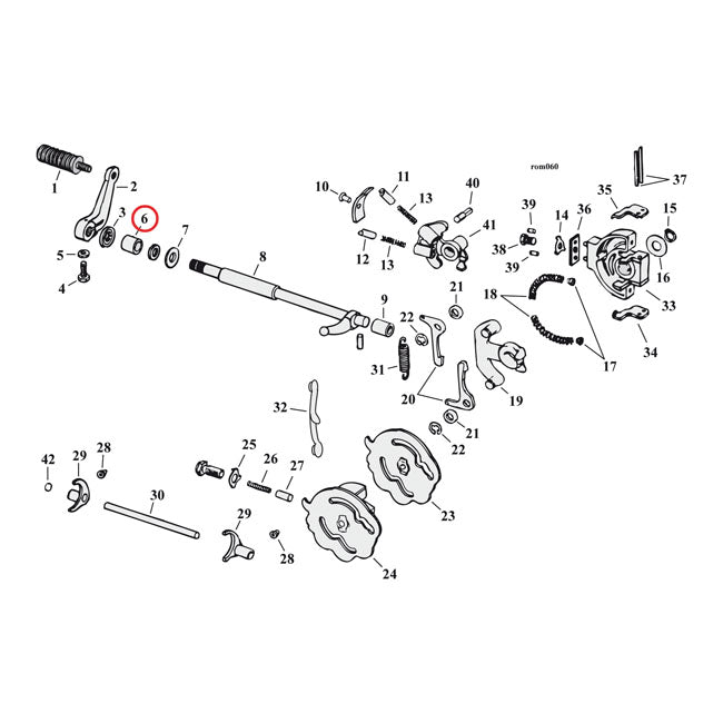 MCS Bushing, Shifter Shaft/Brake Shaft – 1975–1976 XL Sportster : Bushing Shifter…