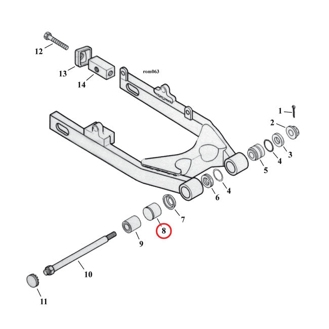 MCS Bushing, Swingarm – 1991–2017 Dyna