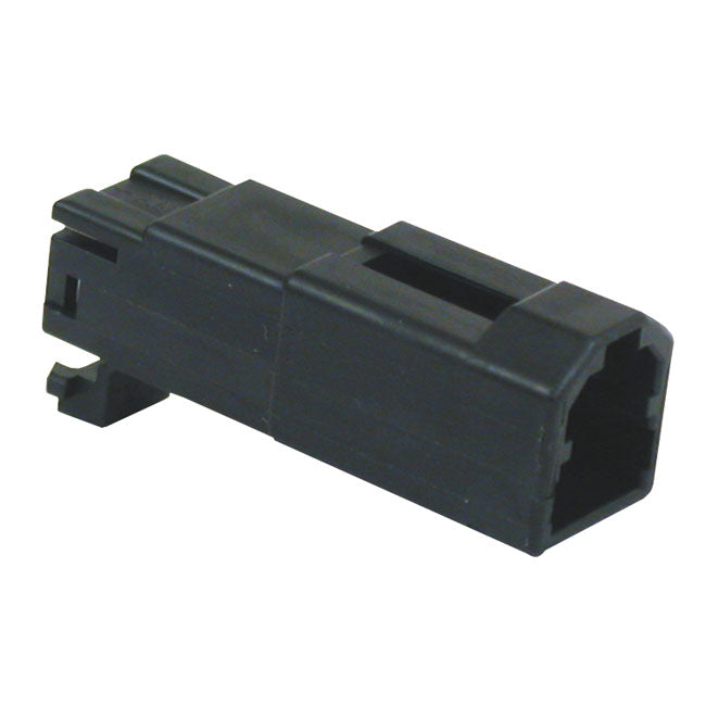 Namz Amp 040 Series Connector. Black, Receptacle, 2-Pin – Various 2001–2025 H-D Models