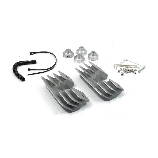 MCS Head Bolt Bridge Cover Set. Finned, Silver – 1999–2017 Fuel Injected Twin Cam