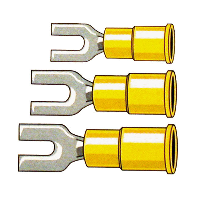 Standard Connectors, Spade Terminal PVC, Crimp. Yellow 3.5mm – Universal