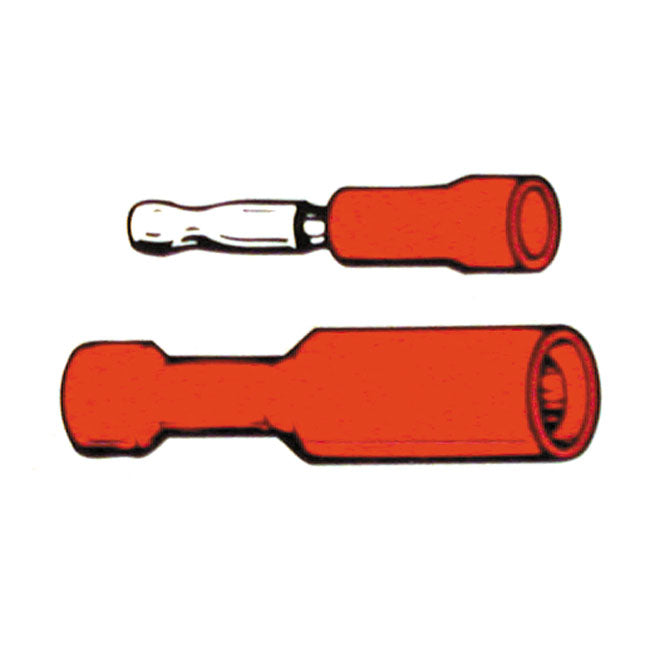 Standard Connectors, Bullet PVC, Crimp. Red Male 1.56"