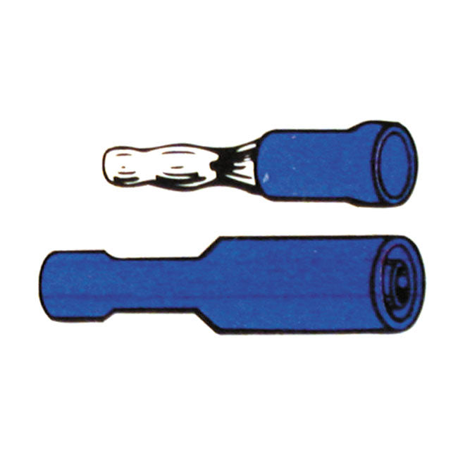 Standard Connectors, Bullet PVC, Crimp. Blue Male 1.56"