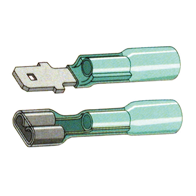 Standard Slide-on Terminal Connectors 1/4". Blue