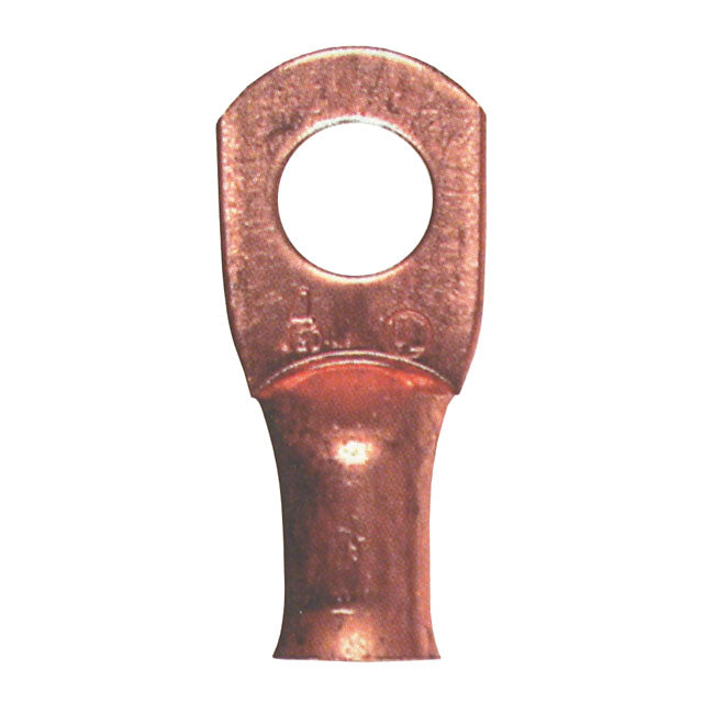 Standard 4-Gauge Battery Lugs. Seamless Copper. 3/8"