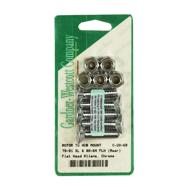 Gardner-Westcott Brake Rotor Bolt Kit, Tapered – 1981–1984 FLH; 1979–1991 XL Sportster.…