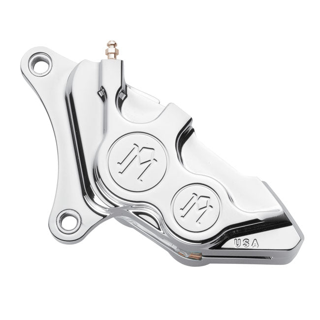 Performance Machine 4-P 137x4B Caliper. Bolt-on, 11.5" Left Front. Chrome – 1984–1999 Big Twin; XL Sportster