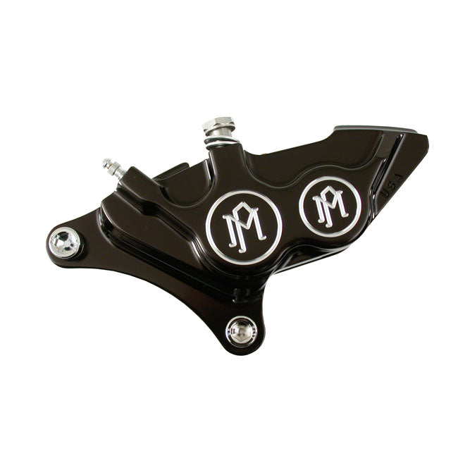 Performance Machine 4-P 137x4B Caliper. Bolt-on, 11.5" Left Front. Black CC – 1984–1999 Big Twin; XL Sportster