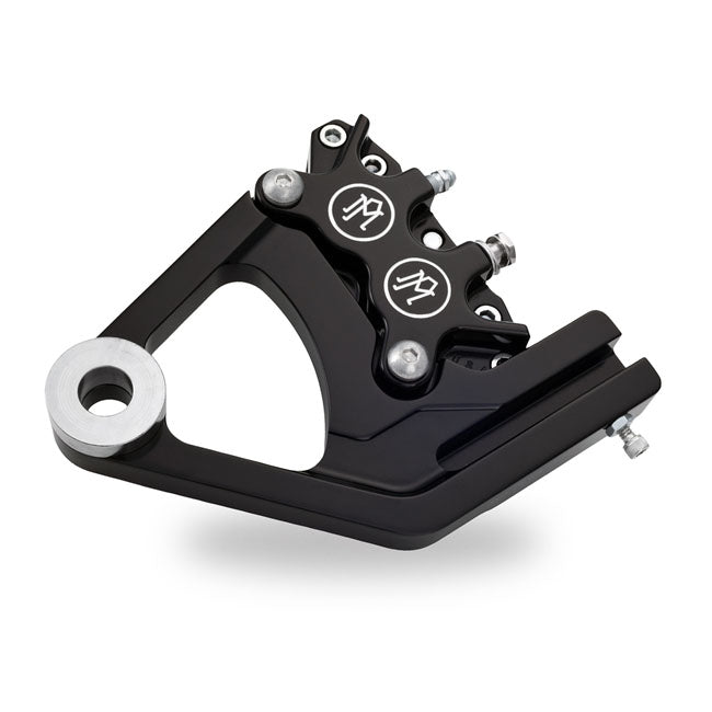 Performance Machine 4-Piston One-piece Caliper/Bracket, Rear. Black CC – 1987–1999 Softail with Stock Tire