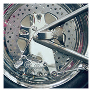 Performance Machine Rear 4-P Caliper Bracket, 11.5". Polished – Universal with 11.5" Rotor and 3/4" Axle