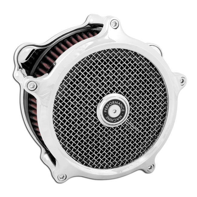 Performance Machine ''Super Gas Interchange'' Air Cleaner Kit. Chrome – CV Carburetor: 1993–2006 All Big Twin…
