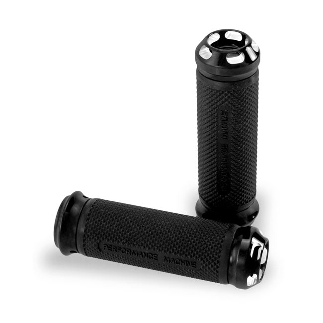 Performance Machine Apex Handlebar Grips. Black – 2008–2025 H-D with E-Throttle