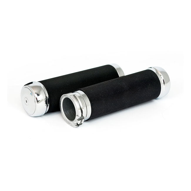 Riverside Custom Knurled Billet Aluminium Grips. Black – 1974–2022 H-D with Single or Dual…