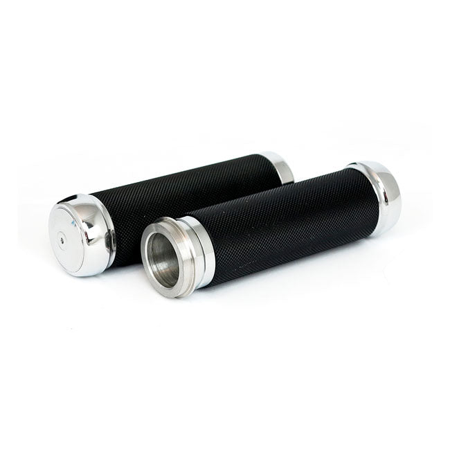 Riverside Custom Knurled Billet Aluminium Grips. Black – 2008–2025 H-D with E-Throttle