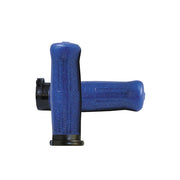 Avon Grips Avon Old School Grips Coke Bottle Look, Blue Sparkle – 1996–2022 H-D with Dual Throttle Cables