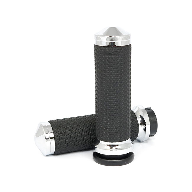 Avon Grips Memory Foam Grip Set. Medium. Chrome – 1996–2022 H-D with Dual Throttle Cables