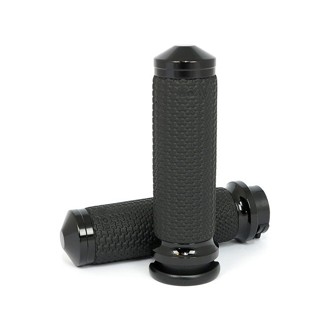 Avon Grips Memory Foam Grip Set. Medium. Black Anodized – 1996–2022 H-D with Dual Throttle Cables