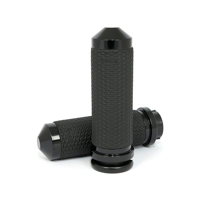 Avon Grips Memory Foam Grip Set. Large. Black Anodized – 1996–2022 H-D with Dual Throttle Cables