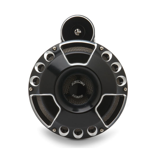 Arlen Ness Billet Horn Kit, Deep Cut. Black CC – Universal